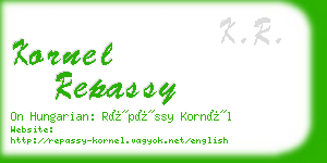 kornel repassy business card